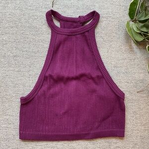 Purple high neck crop top size Small